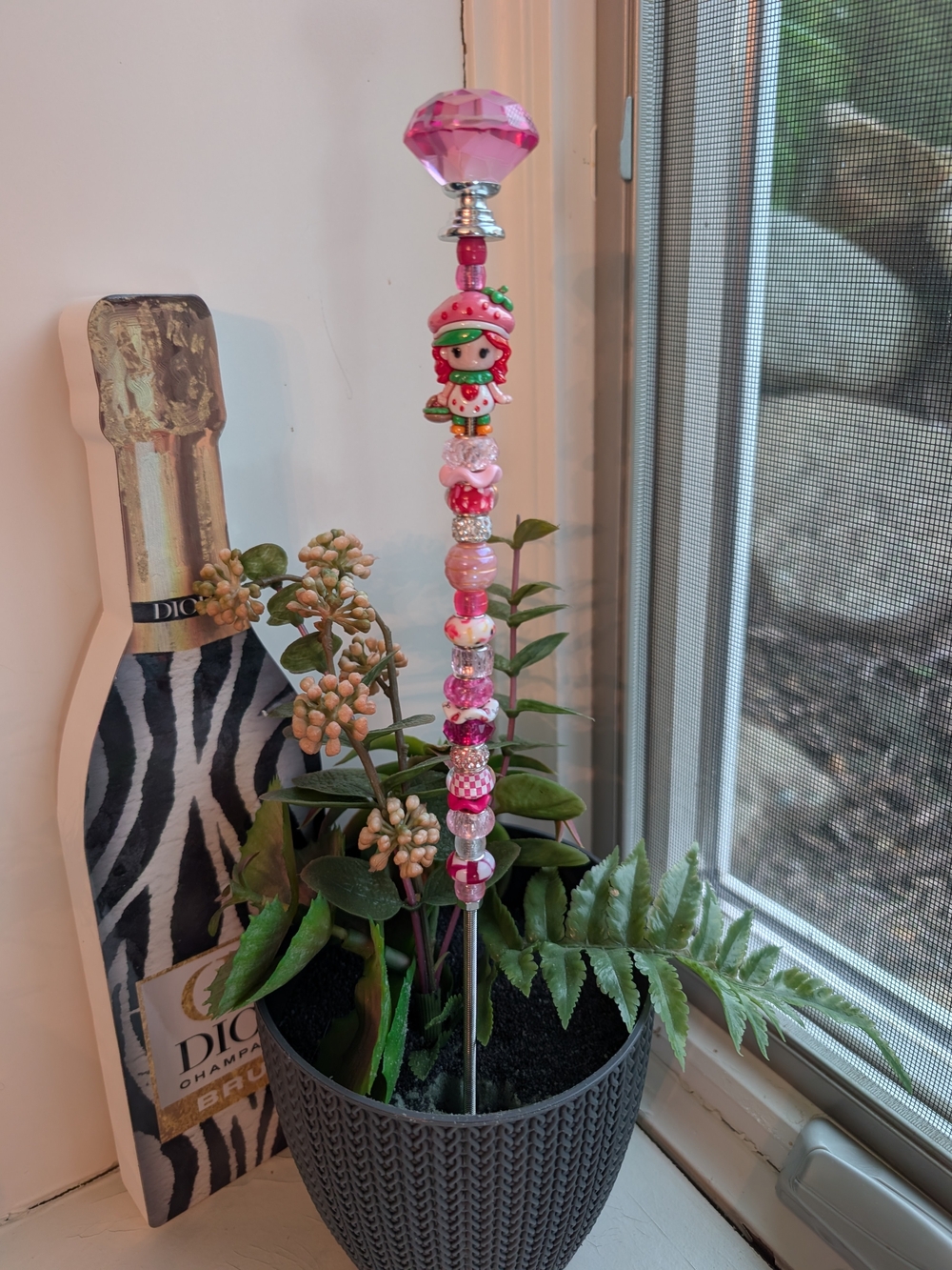 Hand Made Fairy Wand/Plant/Garden Stake W/Strawberry Shortcake 🍓